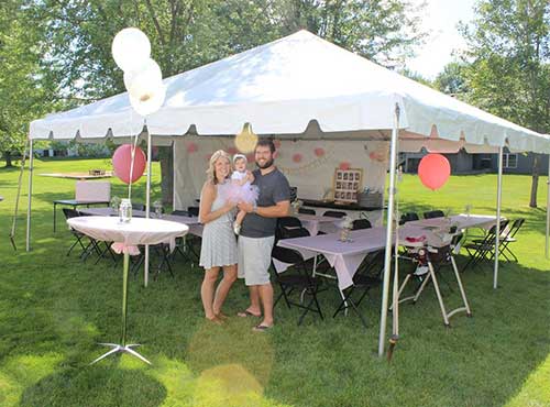 Tent rental outlet for backyard party