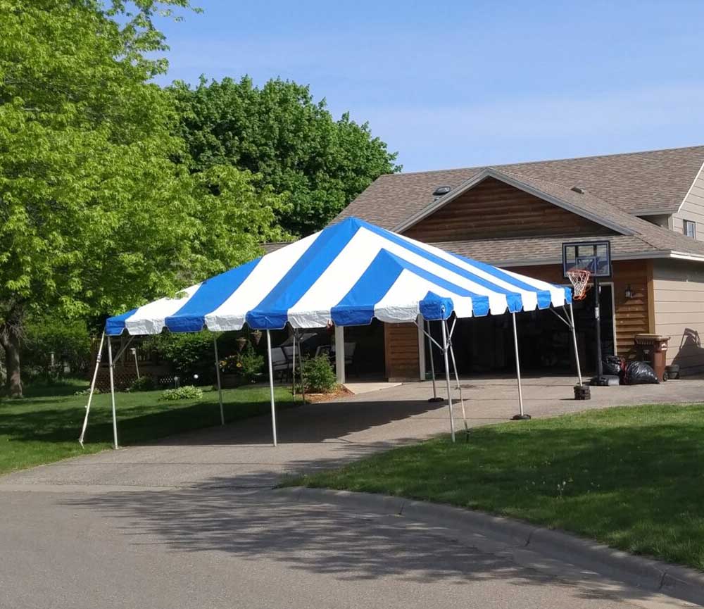 fiesta frame tent rental blue